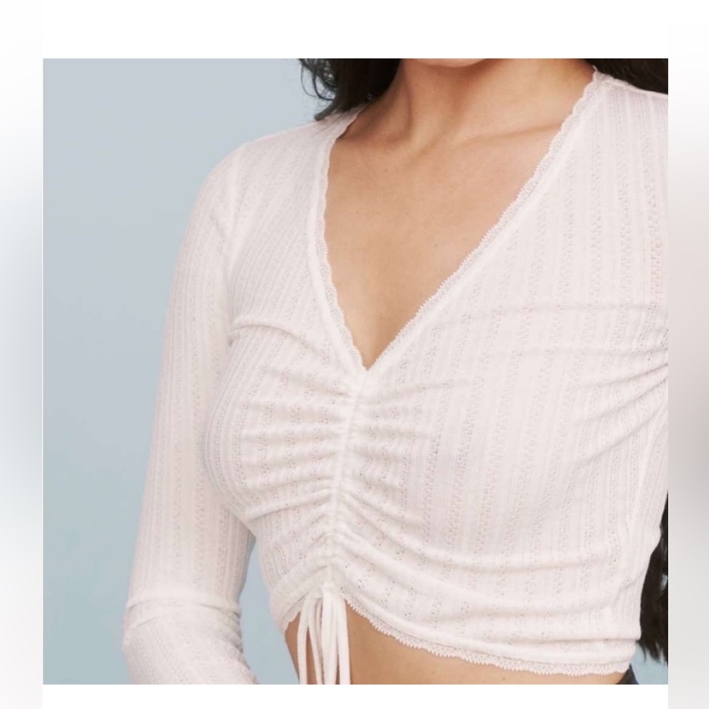 Reformation Pointelle Crop Top
